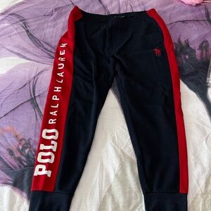 Polo by Ralph Lauren Men's Navy and Red Joggers
